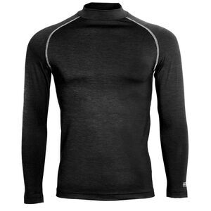 Rhino Mens Thermal Underwear Long Sleeve Base Layer Vest Top / Black Heather